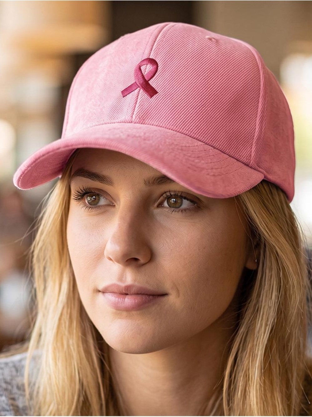 Pink Ribbon Baseball Cap - Women Accessories